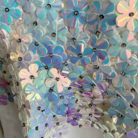 Suno White Sun Dress with Sequins - Picture 12 of 15